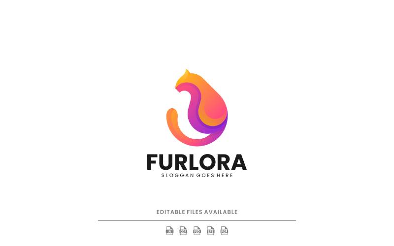 Gradient Modern Cat Logo Design Logo Template