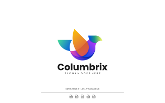 Gradient Modern Dove Logo Design