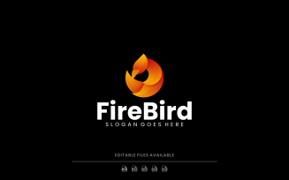 Gradient Modern Fire Bird Logo Design