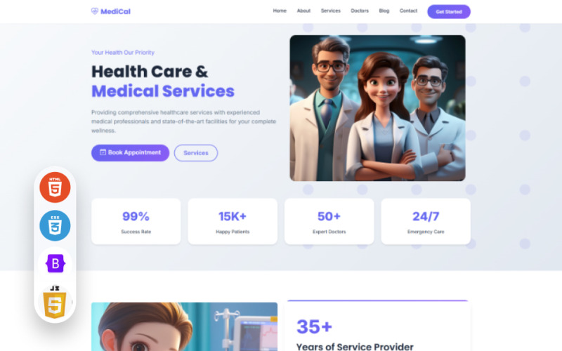 Medical - Health & Medical Service Html Landing Template Landing Page Template