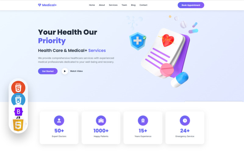 Medical+ - Health & Medical Service Html Landing Template Landing Page Template