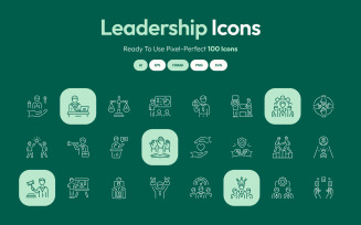 Modern Leadership Icon Art Set