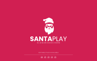 Monochrome Santa Play Game Logo