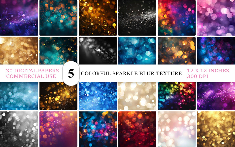 Romantic Soft Light Texture | Colorful Sparkle Blur Backgrounds | Dreamy Bokeh Lights Digital Paper