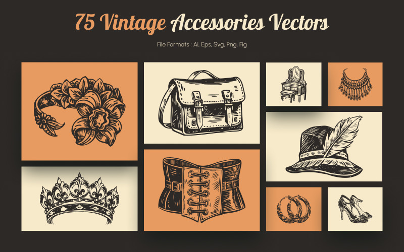 Vintage Accessories Illustration Set