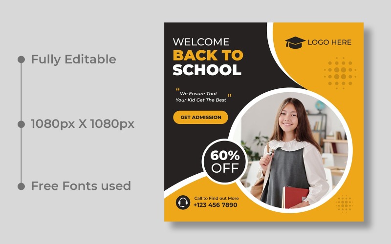 Back to School Social Media Post Banner Ver-17