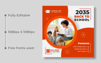 Back to School Social Media Post Banner Ver-19