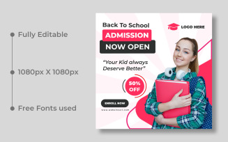 Back to School Social Media Post Banner Ver-21