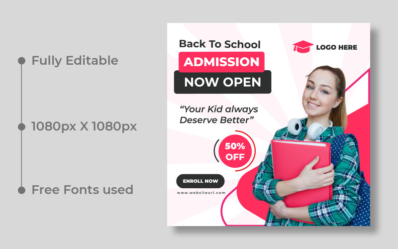 Back to School Social Media Post Banner Ver-21