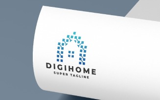 Digital Smart House Logo Temp