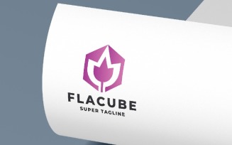 Flower Geometric Cube Logo