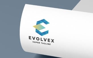Geometric E Letter Evolution Logo