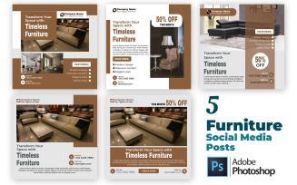 5 Furniture Social Media Templates