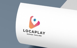 Location Pin Play Button Logo