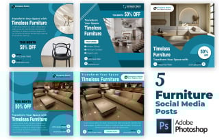 Modern Furniture Promo Templates PSD