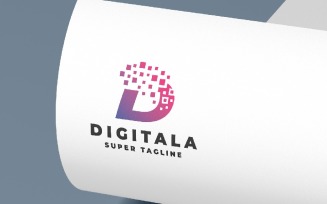 Pixelated D Letter Logo Template