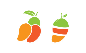 Mango fresh fruit logo design Vector icon illustration v3.2