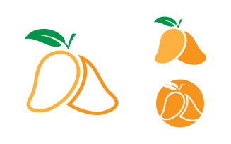 Mango fresh fruit logo design Vector icon illustration v3.4