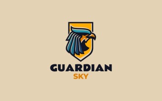 Mascot Eagle Shield Emblem Logo Design