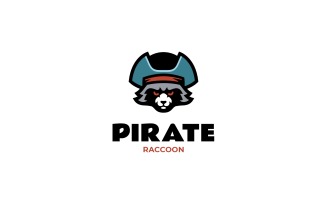 Mascot Pirate Raccoon Logo Design