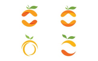 Orange fresh fruit logo design Vector icon illustration v3.2