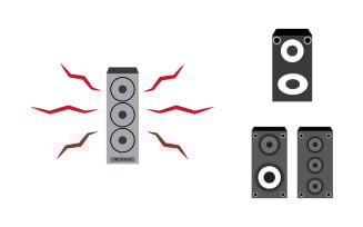 Speaker Sound waves vector logo illustration design v3.2