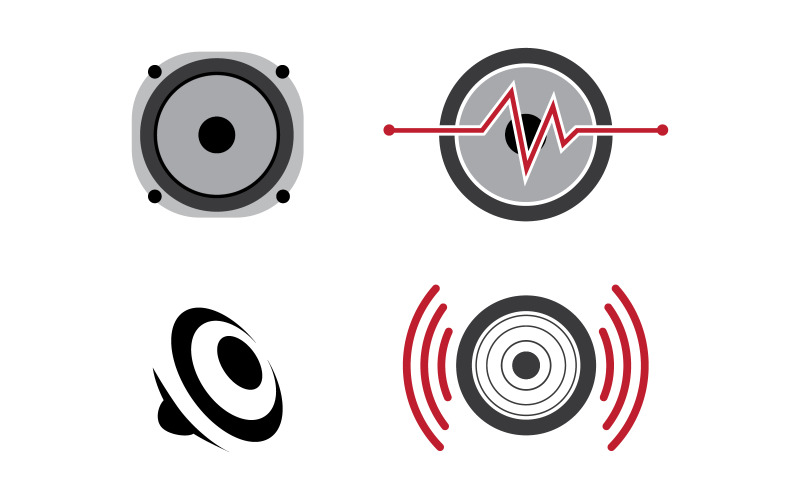 Speaker Sound waves vector logo illustration design v3.3 Illustration