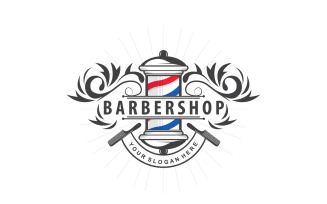 Barbershop Logo Retro Vintage Typography Ornament V2