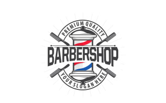 Barbershop Logo Retro Vintage Typography Ornament V4