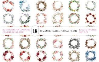 Luxury Flower Border PNG | Elegant Red Floral Frame Clipart | Burgundy & White Rose Wreath PNG