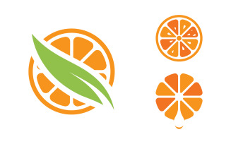 Orange fresh fruit logo design Vector icon illustration v3.3