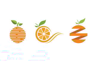 Orange fresh fruit logo design Vector icon illustration v3.6