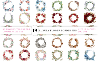 Soft Bloom Transparent PNG Wreaths | Elegant Red Floral Frame | Romantic Pastel Floral Frame PNG