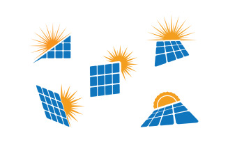 Solar green energy power Vector icon design illustration Template v.1