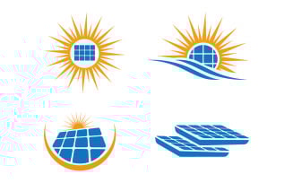 Solar green energy power Vector icon design illustration Template v.2