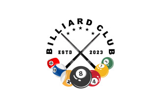 Billiard Logo Minimalist Design Illustration Template V12
