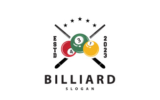 Billiard Logo Minimalist Design Illustration Template V1