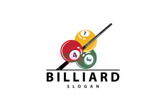 Billiard Logo Minimalist Design Illustration Template V2