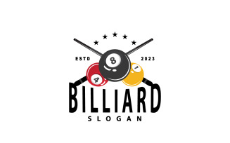 Billiard Logo Minimalist Design Illustration Template V3