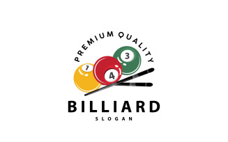 Billiard Logo Minimalist Design Illustration Template V5