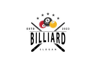 Billiard Logo Minimalist Design Illustration Template V6