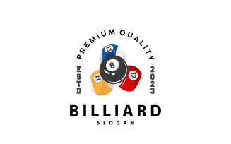 Billiard Logo Minimalist Design Illustration Template V8