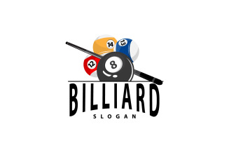 Billiard Logo Minimalist Design Illustration Template V9