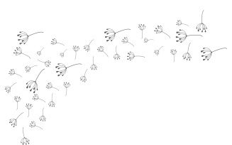 Dandelion Flower Logo Design Minimalist Template V17