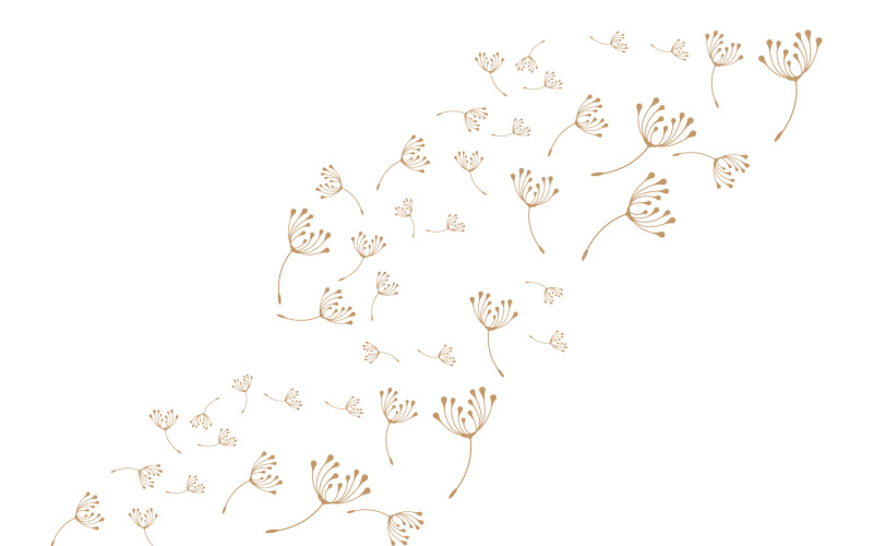 Dandelion Flower Logo Design Minimalist Template V29 Logo Template