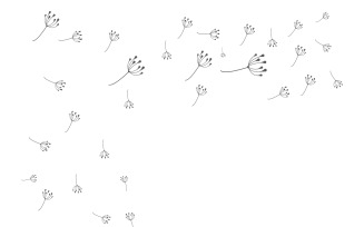 Dandelion Flower Logo Design Minimalist Template V30