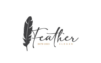 Feather Logo Design Minimalist Template V14
