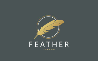 Feather Logo Design Minimalist Template V3