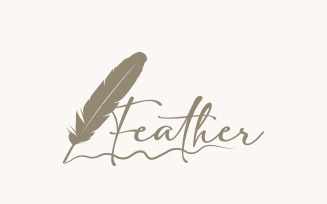 Feather Logo Design Minimalist Template V4