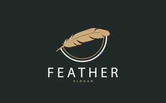 Feather Logo Design Minimalist Template V5